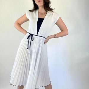 Vintage 70s White Fit and Flare Dress